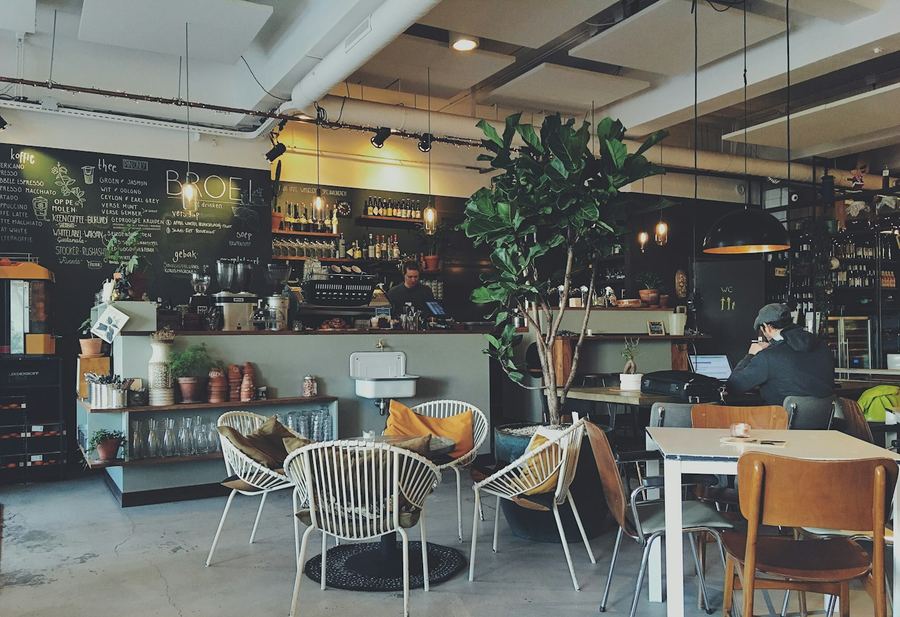 Busy high volume cafe interior